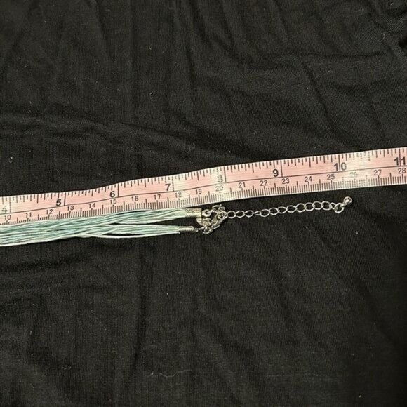 Lia Sophie Teal & Green Enamel Pendant Necklace & Hoop Earrings Set - Picture 11 of 11